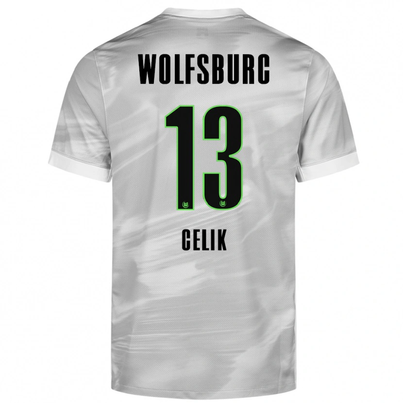 Danxen Homme Maillot Dennis Celik #13 Gris Blanc Tenues Extérieur 2025/26 T-Shirt
