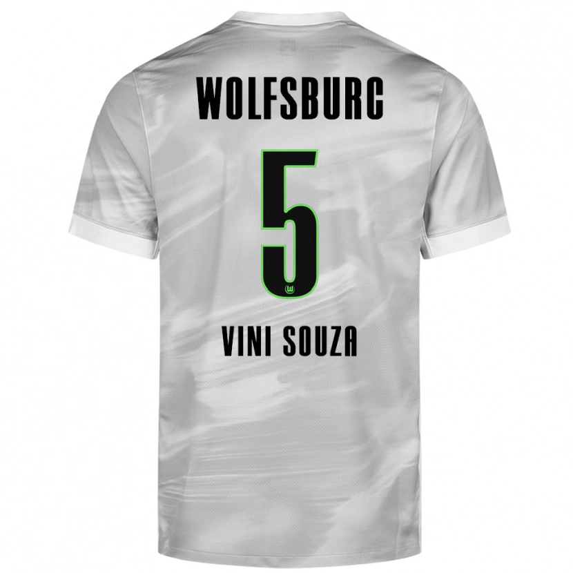Danxen Homme Maillot Vini Souza #5 Gris Blanc Tenues Extérieur 2025/26 T-Shirt