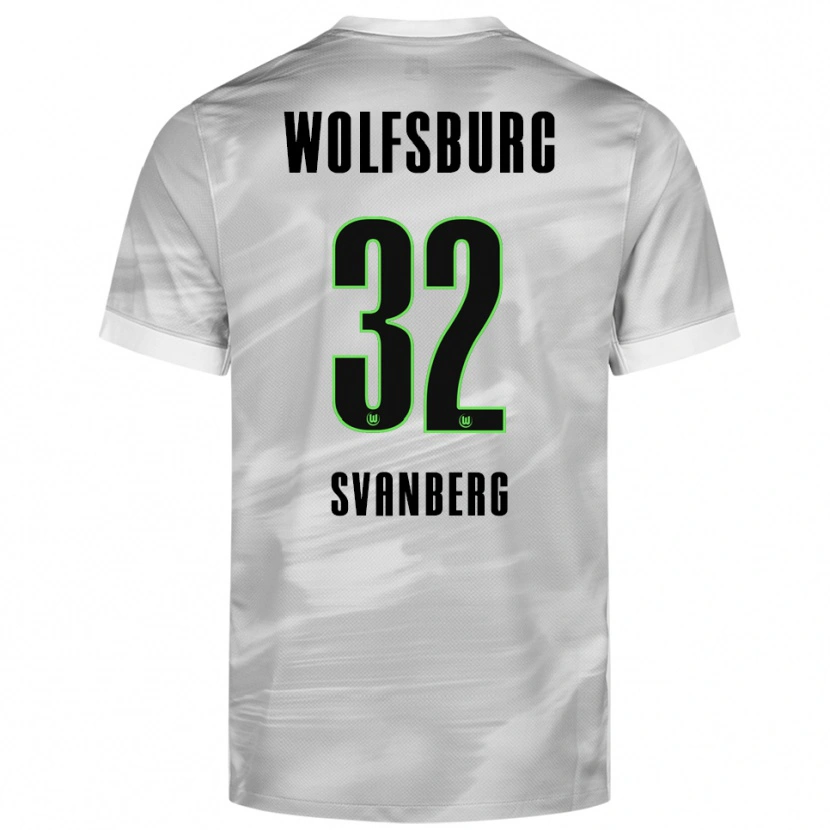 Danxen Homme Maillot Mattias Svanberg #32 Gris Blanc Tenues Extérieur 2025/26 T-Shirt