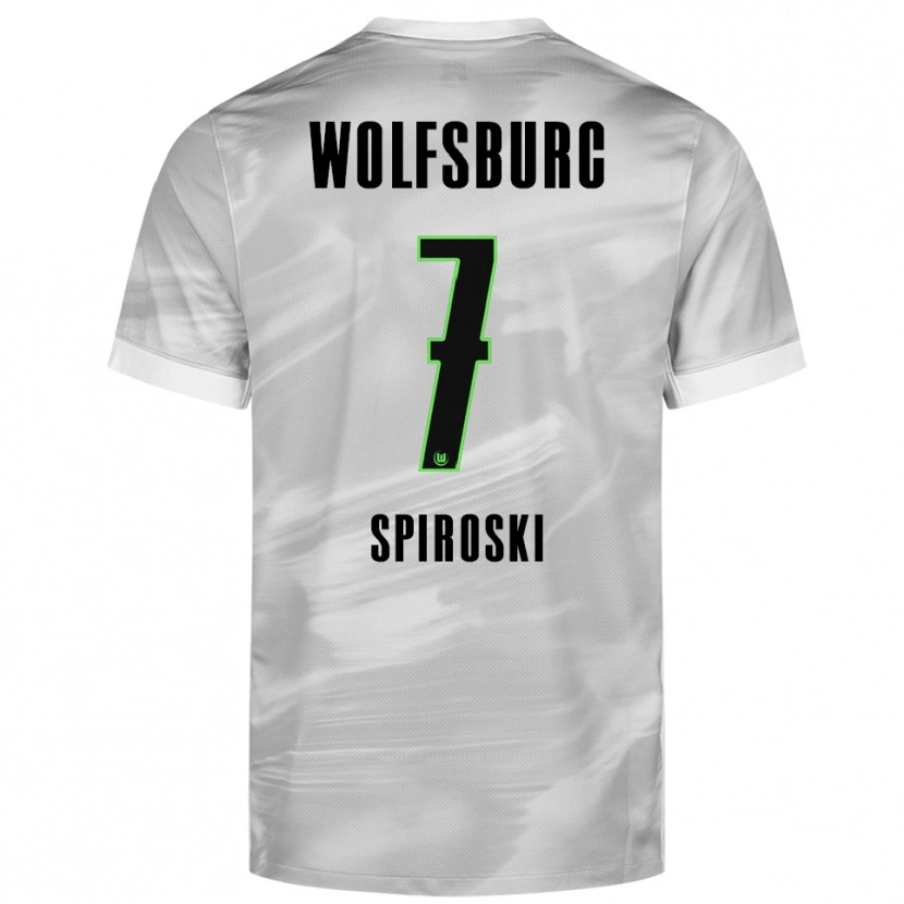 Danxen Homme Maillot Luka Spiroski #7 Gris Blanc Tenues Extérieur 2025/26 T-Shirt