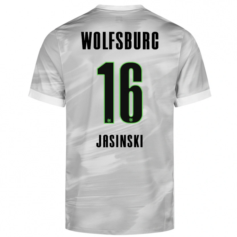 Danxen Homme Maillot Mateusz Jasinski #16 Gris Blanc Tenues Extérieur 2025/26 T-Shirt