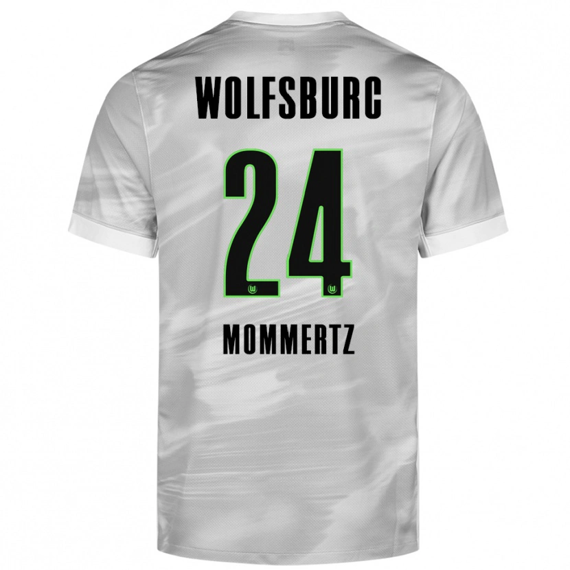 Danxen Homme Maillot Benjamin Mommertz #24 Gris Blanc Tenues Extérieur 2025/26 T-Shirt