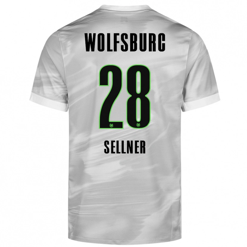 Danxen Homme Maillot Tabea Sellner #28 Gris Blanc Tenues Extérieur 2025/26 T-Shirt