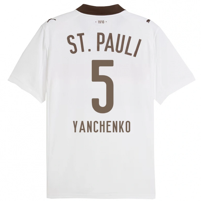 Danxen Homme Maillot Alla Yanchenko #5 Blanc Rouge Tenues Extérieur 2025/26 T-Shirt