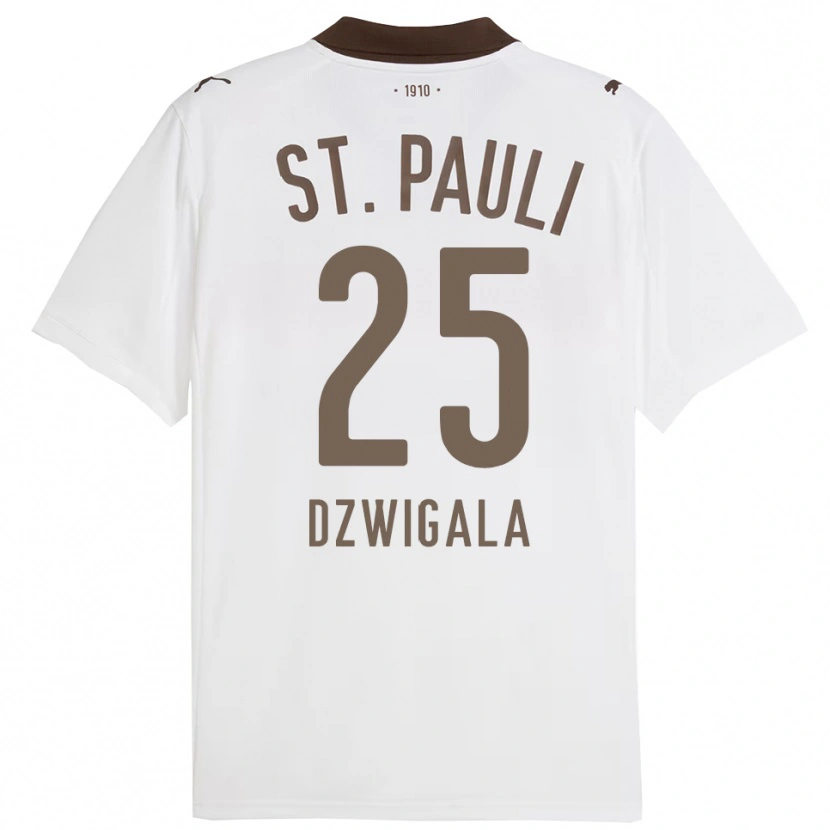 Danxen Homme Maillot Adam Dzwigala #25 Blanc Rouge Tenues Extérieur 2025/26 T-Shirt