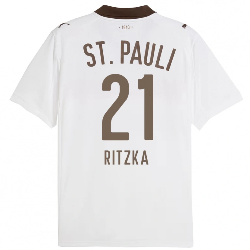 Danxen Homme Maillot Lars Ritzka #21 Blanc Rouge Tenues Extérieur 2025/26 T-Shirt