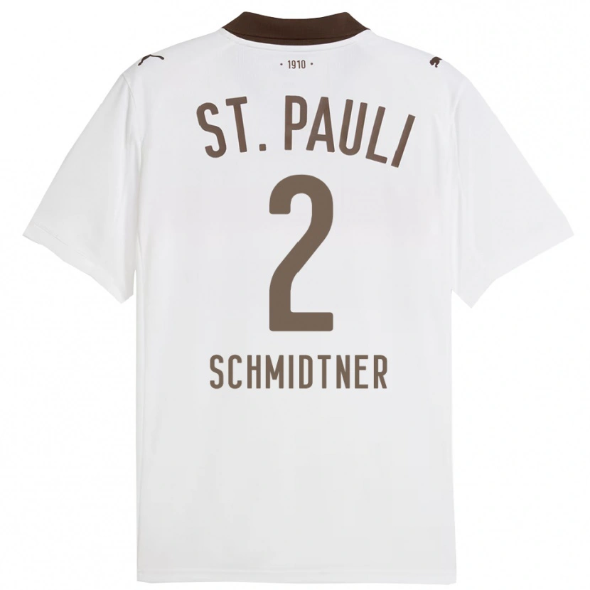 Danxen Homme Maillot Victor Schmidtner #2 Blanc Rouge Tenues Extérieur 2025/26 T-Shirt