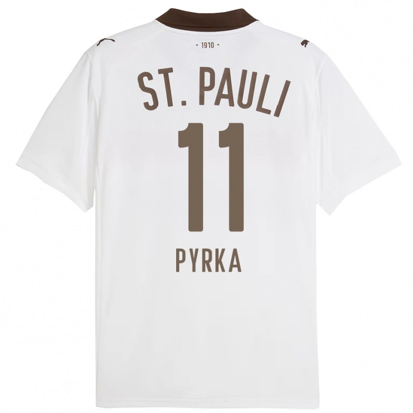 Danxen Homme Maillot Arkadiusz Pyrka #11 Blanc Rouge Tenues Extérieur 2025/26 T-Shirt