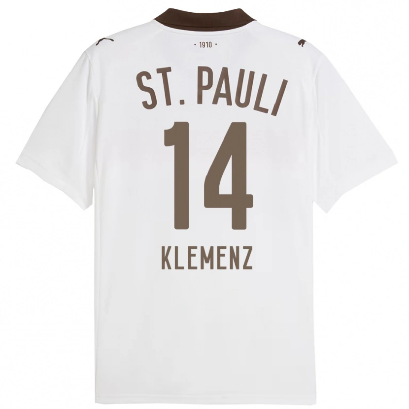 Danxen Homme Maillot Julian Klemenz #14 Blanc Rouge Tenues Extérieur 2025/26 T-Shirt