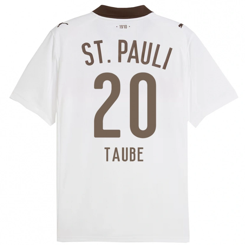 Danxen Homme Maillot Linnea Taube #20 Blanc Rouge Tenues Extérieur 2025/26 T-Shirt