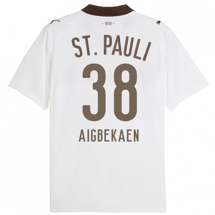 Danxen Homme Maillot Romeo Aigbekaen #38 Blanc Rouge Tenues Extérieur 2025/26 T-Shirt