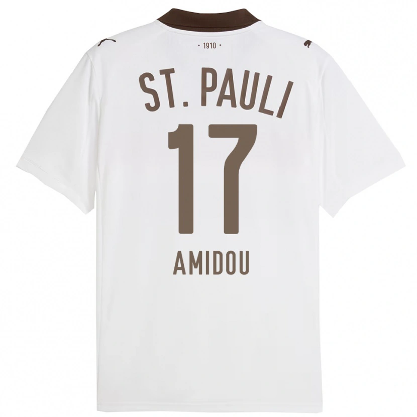 Danxen Homme Maillot Amir Amidou #17 Blanc Rouge Tenues Extérieur 2025/26 T-Shirt