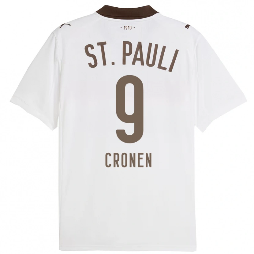 Danxen Homme Maillot Florian Cronen #9 Blanc Rouge Tenues Extérieur 2025/26 T-Shirt