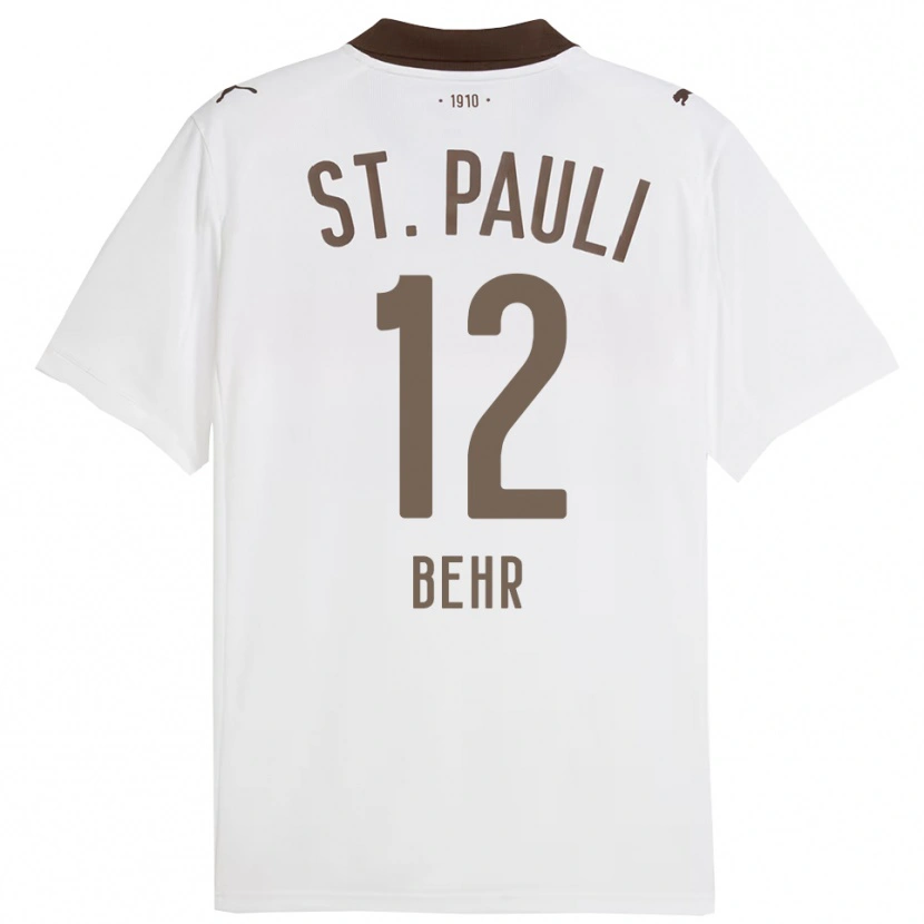 Danxen Homme Maillot Juri Behr #12 Blanc Rouge Tenues Extérieur 2025/26 T-Shirt
