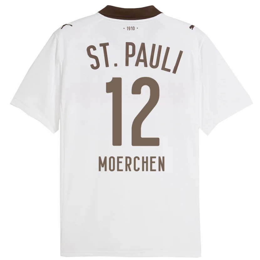 Danxen Homme Maillot Theo Moerchen #12 Blanc Rouge Tenues Extérieur 2025/26 T-Shirt