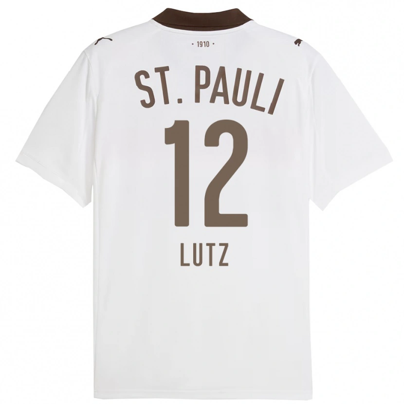 Danxen Homme Maillot Josefin Lutz #12 Blanc Rouge Tenues Extérieur 2025/26 T-Shirt