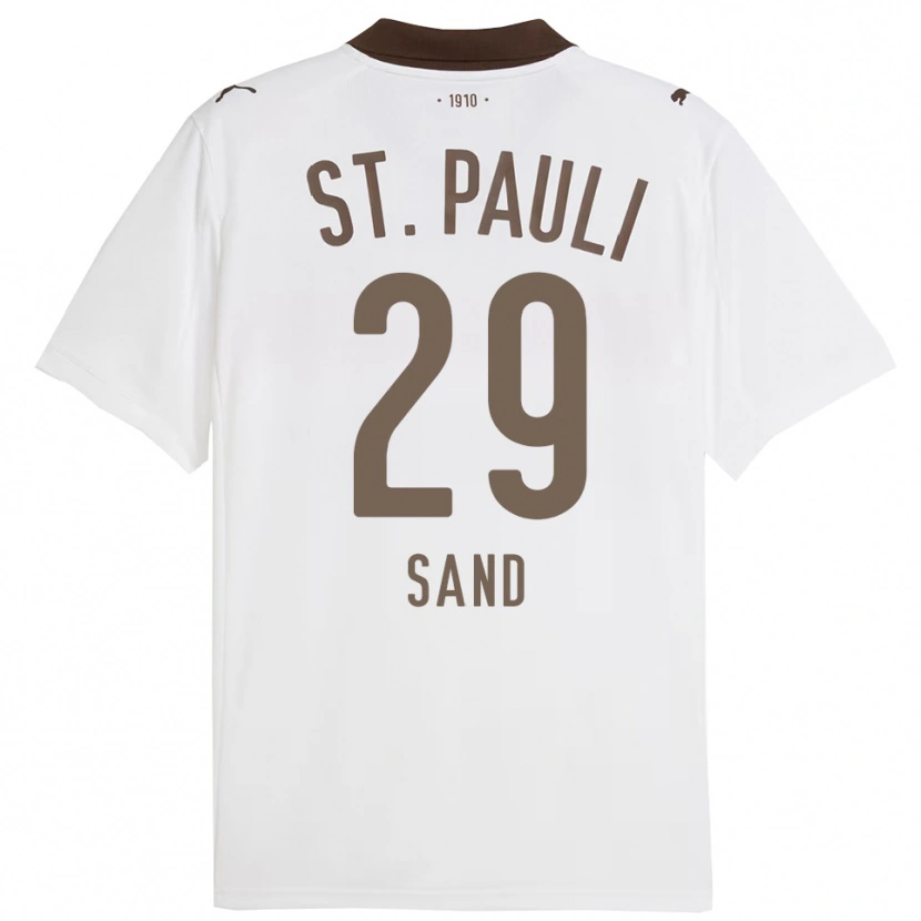 Danxen Homme Maillot Christoffer Sand #29 Blanc Rouge Tenues Extérieur 2025/26 T-Shirt