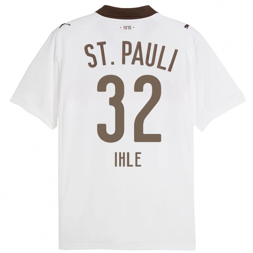 Danxen Homme Maillot Friederike Ihle #32 Blanc Rouge Tenues Extérieur 2025/26 T-Shirt