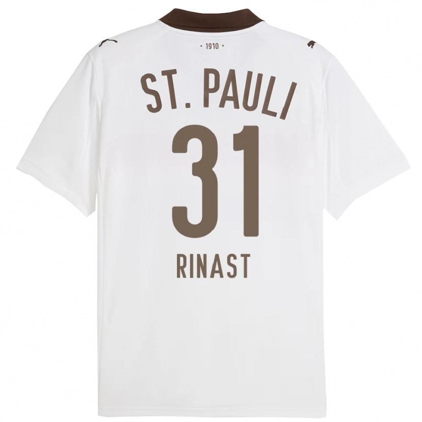 Danxen Homme Maillot Rachel Rinast #31 Blanc Rouge Tenues Extérieur 2025/26 T-Shirt
