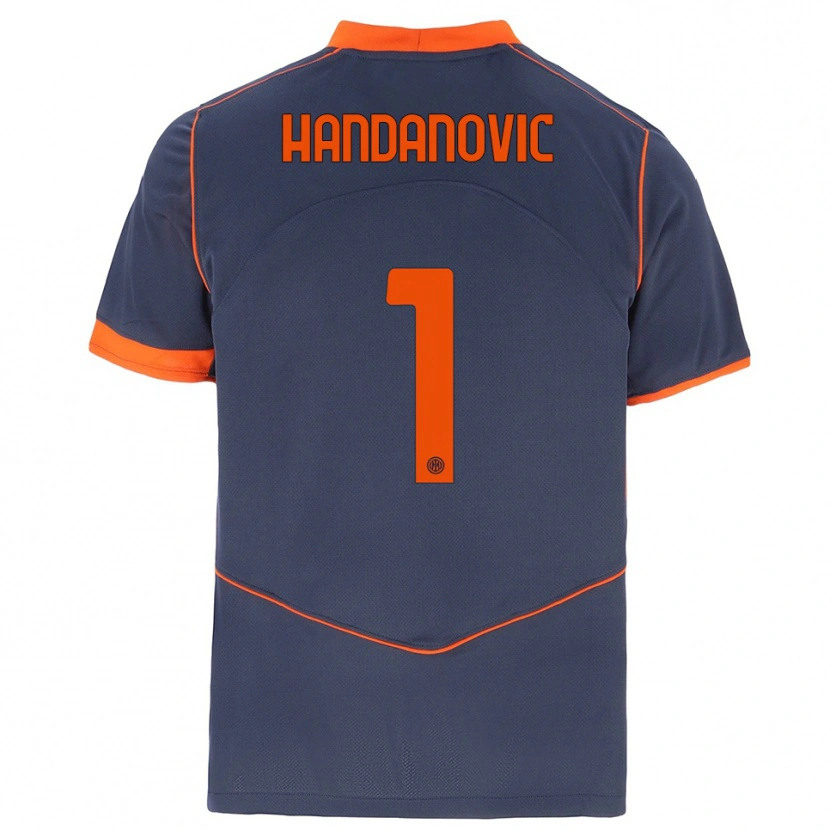 Danxen Homme Maillot Samir Handanovic #1 Gris Orange Troisieme 2025/26 T-Shirt