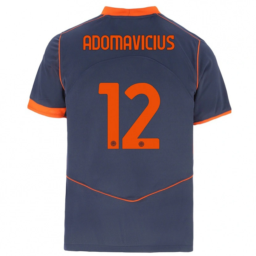 Danxen Homme Maillot Henrikas Adomavicius #12 Gris Orange Troisieme 2025/26 T-Shirt