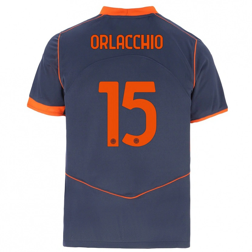 Danxen Homme Maillot Angelo Orlacchio #15 Gris Orange Troisieme 2025/26 T-Shirt