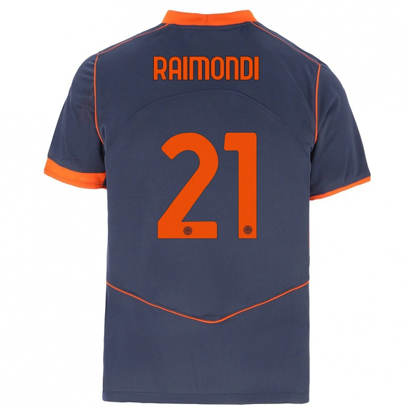 Danxen Homme Maillot Paolo Raimondi #21 Gris Orange Troisieme 2025/26 T-Shirt