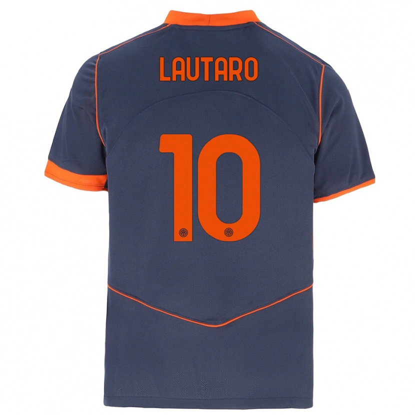 Danxen Homme Maillot Lautaro Martínez #10 Gris Orange Troisieme 2025/26 T-Shirt