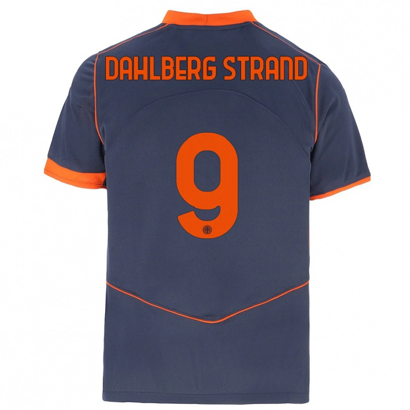 Danxen Homme Maillot Jonas Dahlberg Strand #9 Gris Orange Troisieme 2025/26 T-Shirt