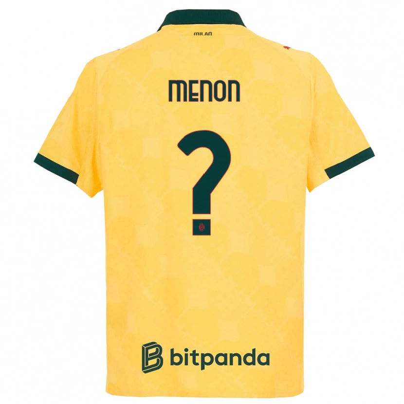 Danxen Homme Maillot Luca Menon #0 Jaune Noir Troisieme 2025/26 T-Shirt