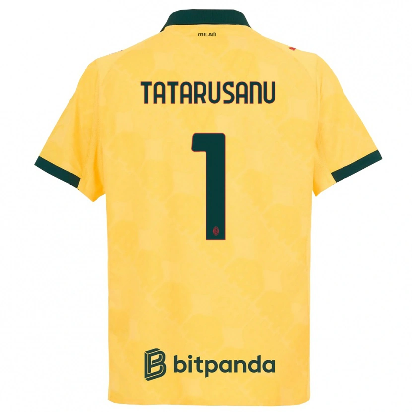 Danxen Homme Maillot Ciprian Tatarusanu #1 Jaune Noir Troisieme 2025/26 T-Shirt