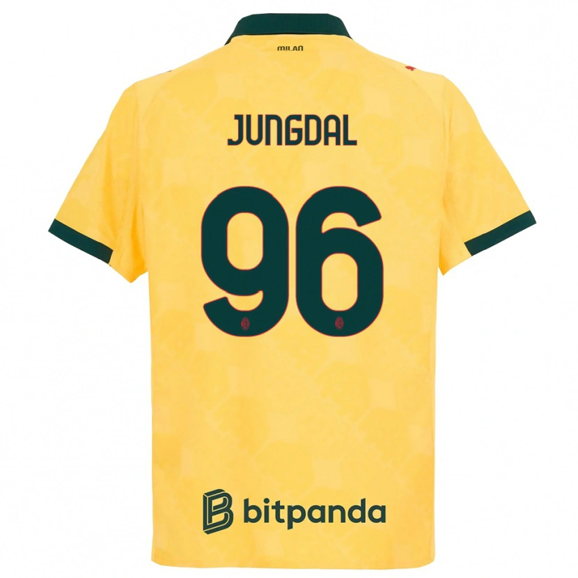 Danxen Homme Maillot Andreas Jungdal #96 Jaune Noir Troisieme 2025/26 T-Shirt