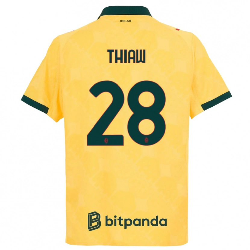 Danxen Homme Maillot Malick Thiaw #28 Jaune Noir Troisieme 2025/26 T-Shirt