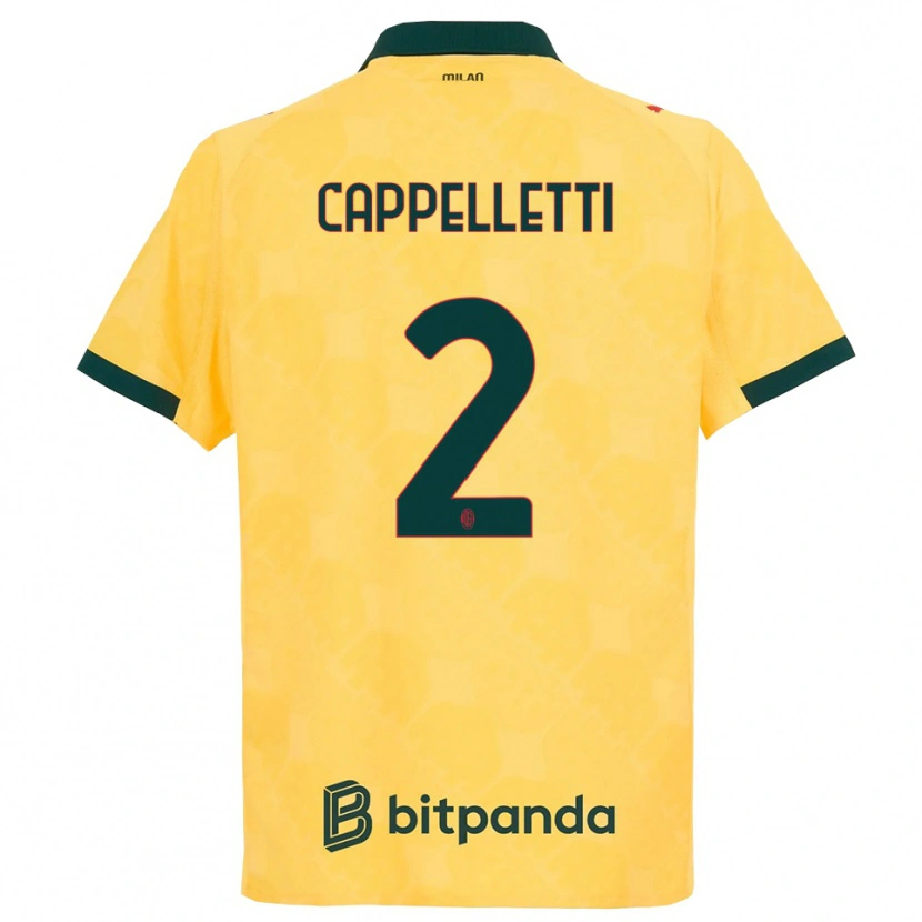 Danxen Homme Maillot Mattia Cappelletti #2 Jaune Noir Troisieme 2025/26 T-Shirt