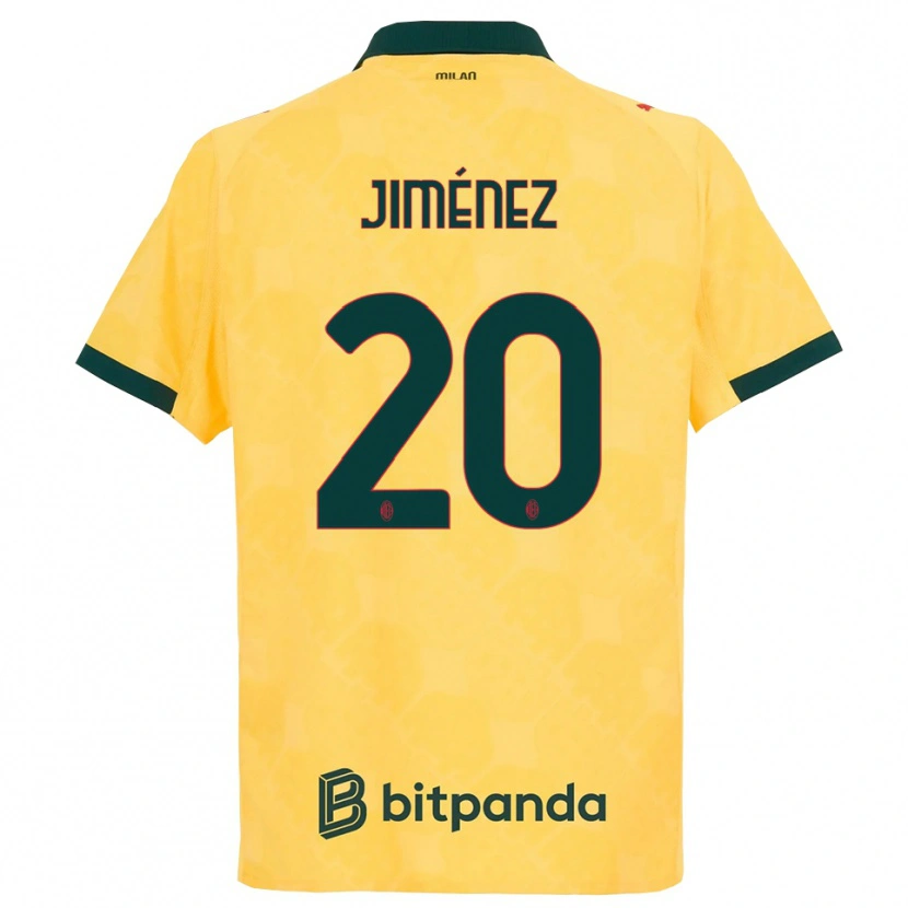 Danxen Homme Maillot Álex Jiménez #20 Jaune Noir Troisieme 2025/26 T-Shirt