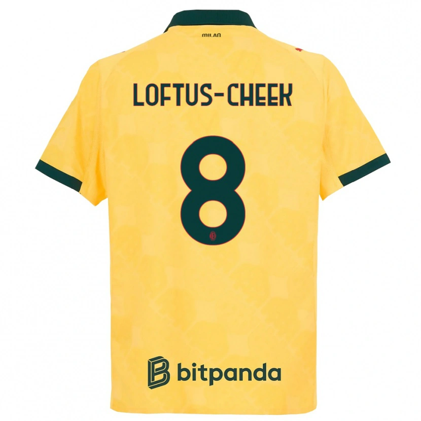 Danxen Homme Maillot Ruben Loftus-Cheek #8 Jaune Noir Troisieme 2025/26 T-Shirt