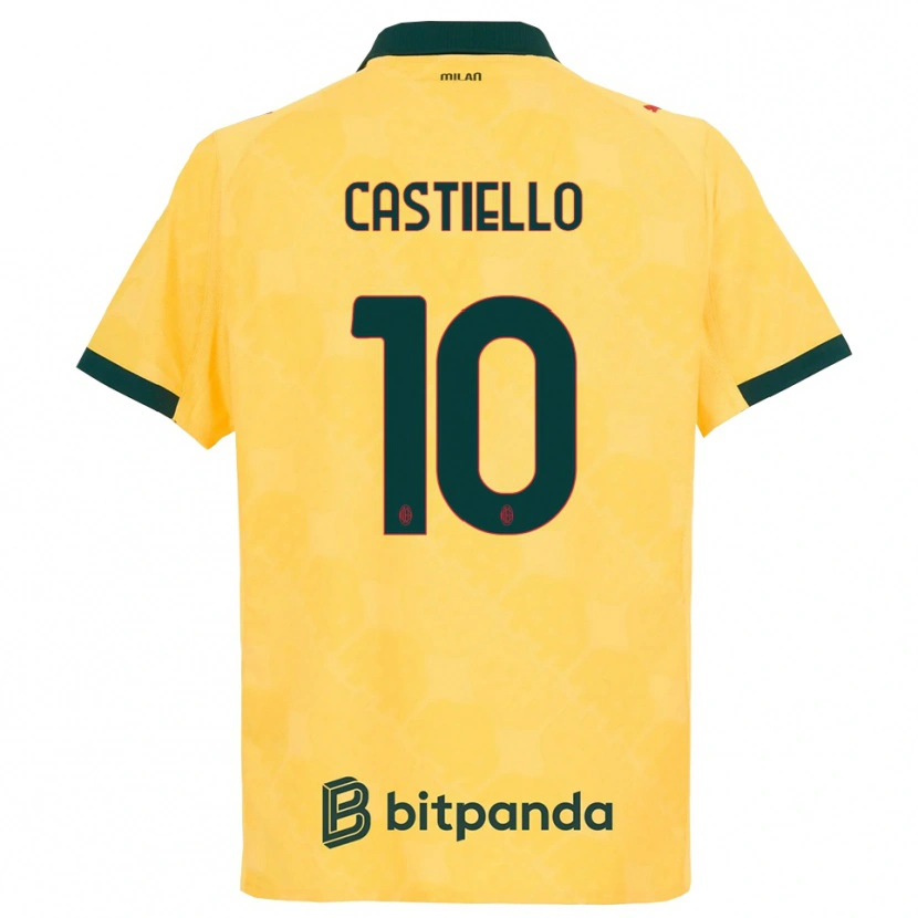 Danxen Homme Maillot Alex Castiello #10 Jaune Noir Troisieme 2025/26 T-Shirt