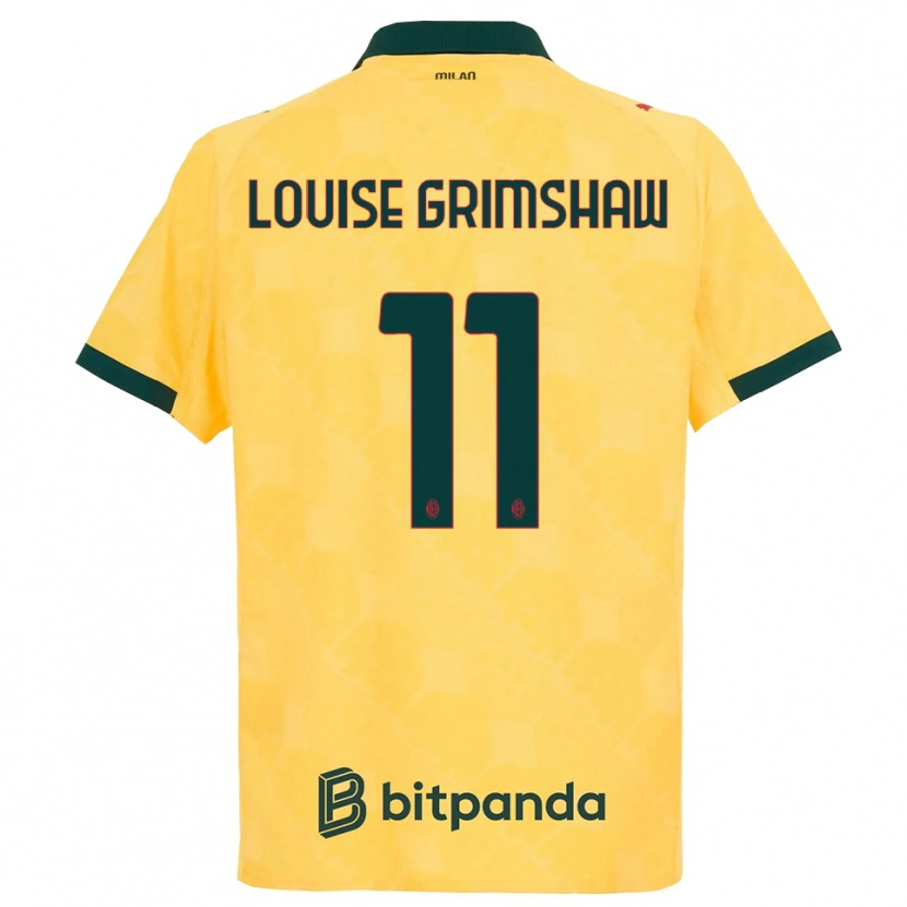 Danxen Homme Maillot Christy Louise Grimshaw #11 Jaune Noir Troisieme 2025/26 T-Shirt