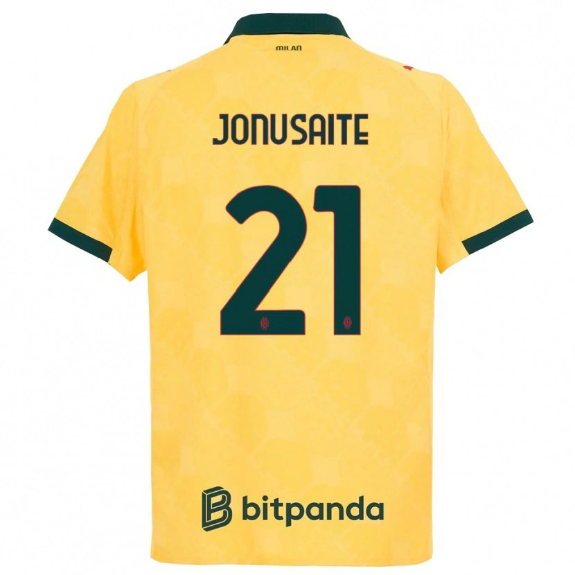 Danxen Homme Maillot Rimante Jonusaite #21 Jaune Noir Troisieme 2025/26 T-Shirt