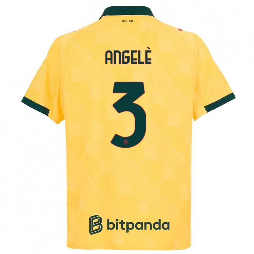 Danxen Homme Maillot Gregorio Angelè #3 Jaune Noir Troisieme 2025/26 T-Shirt