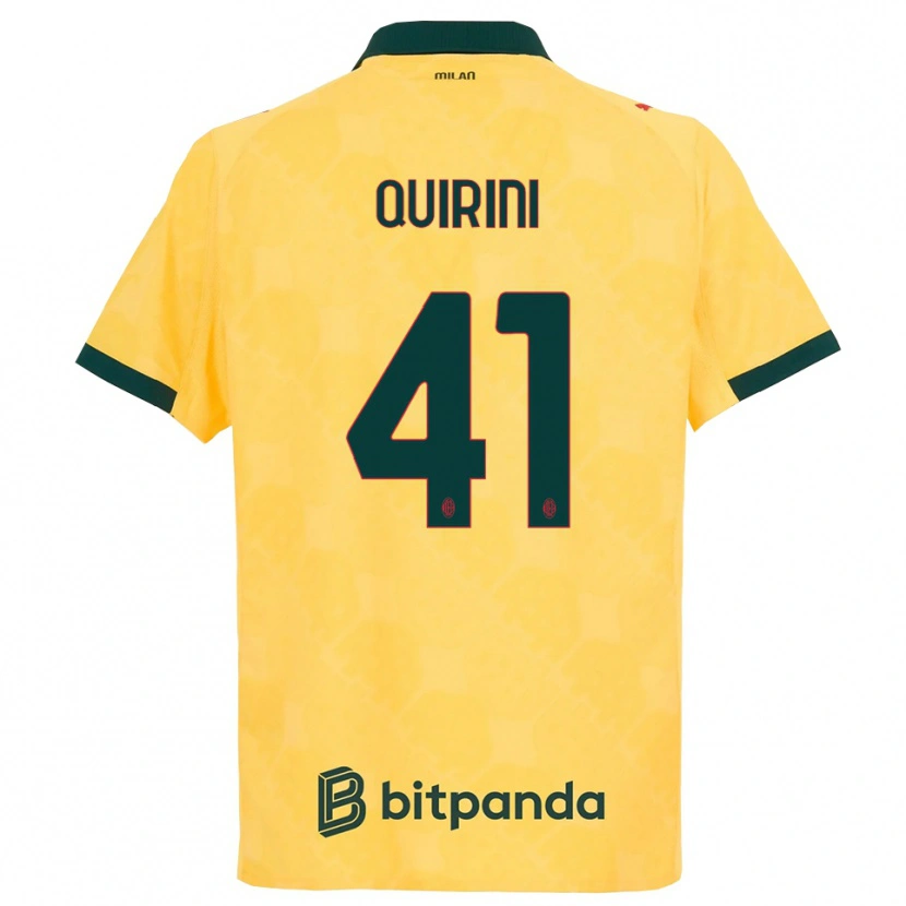 Danxen Homme Maillot Ettore Quirini #41 Jaune Noir Troisieme 2025/26 T-Shirt