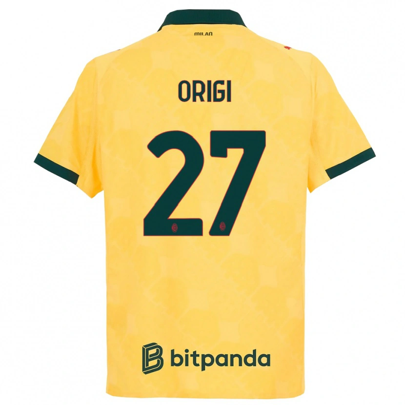 Danxen Homme Maillot Divock Origi #27 Jaune Noir Troisieme 2025/26 T-Shirt