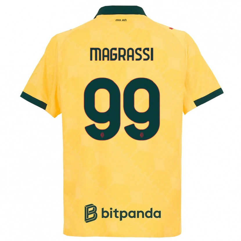 Danxen Homme Maillot Andrea Magrassi #99 Jaune Noir Troisieme 2025/26 T-Shirt