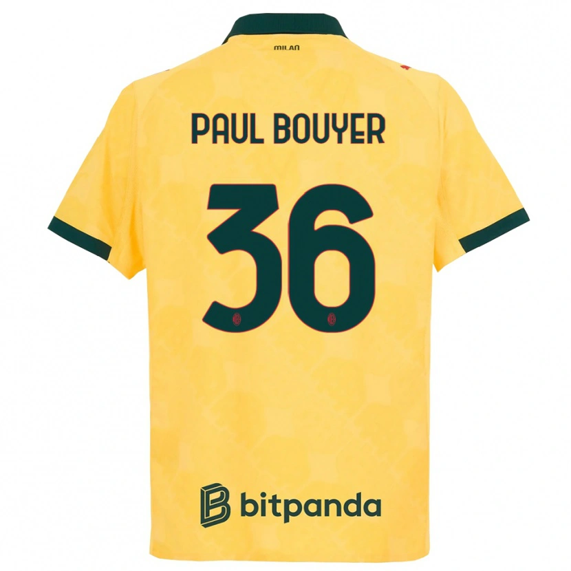 Danxen Homme Maillot Léo Paul Bouyer #36 Jaune Noir Troisieme 2025/26 T-Shirt