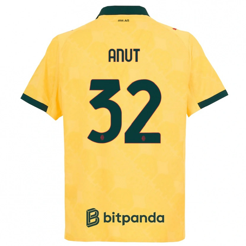 Danxen Homme Maillot Niccolo Anut #32 Jaune Noir Troisieme 2025/26 T-Shirt