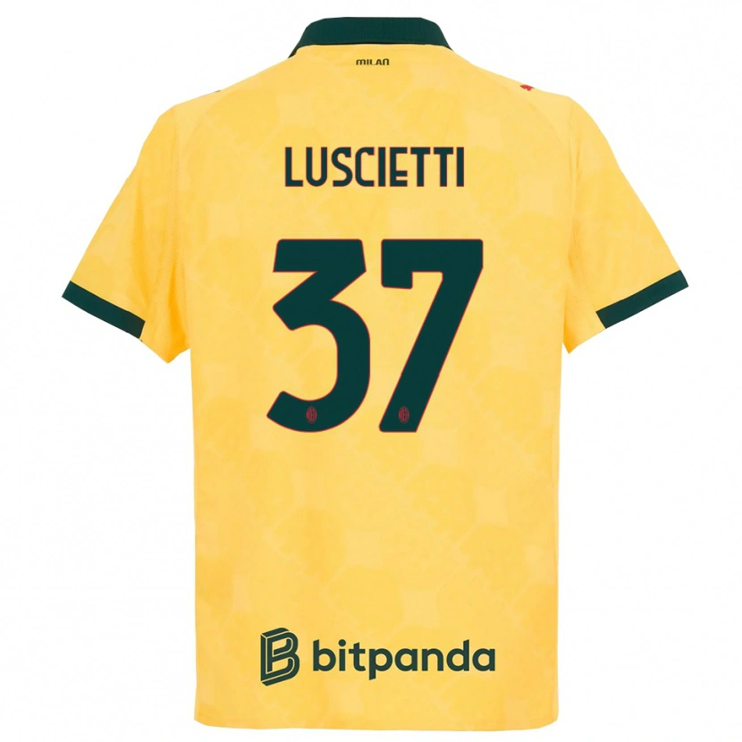Danxen Homme Maillot Abebe Luscietti #37 Jaune Noir Troisieme 2025/26 T-Shirt