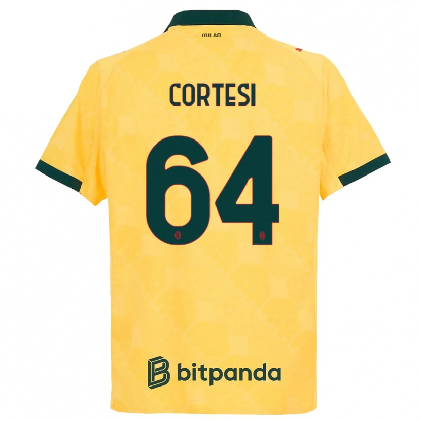 Danxen Homme Maillot Selena Cortesi #64 Jaune Noir Troisieme 2025/26 T-Shirt