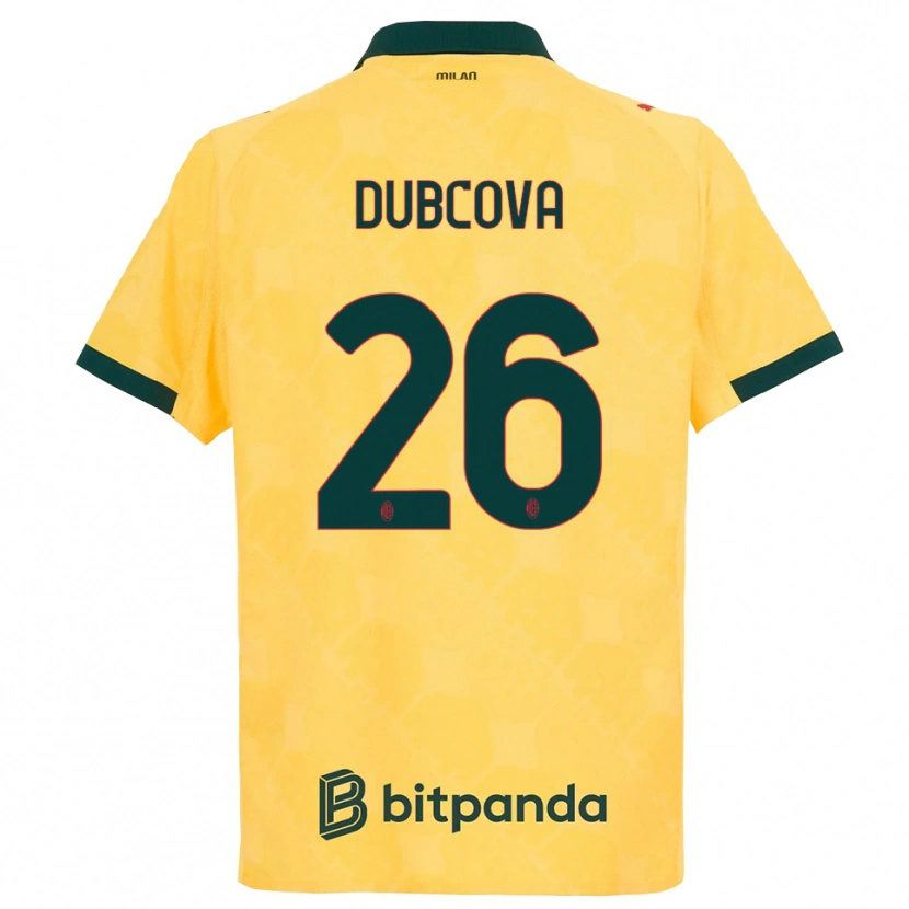 Danxen Homme Maillot Michaela Dubcova #26 Jaune Noir Troisieme 2025/26 T-Shirt