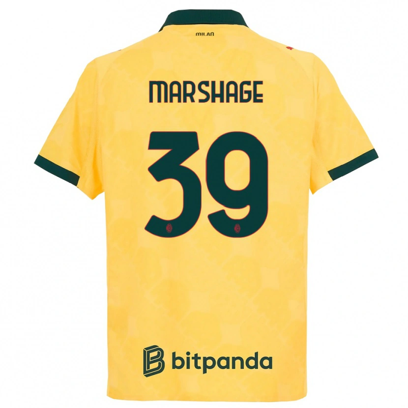 Danxen Homme Maillot Wilgot Marshage #39 Jaune Noir Troisieme 2025/26 T-Shirt