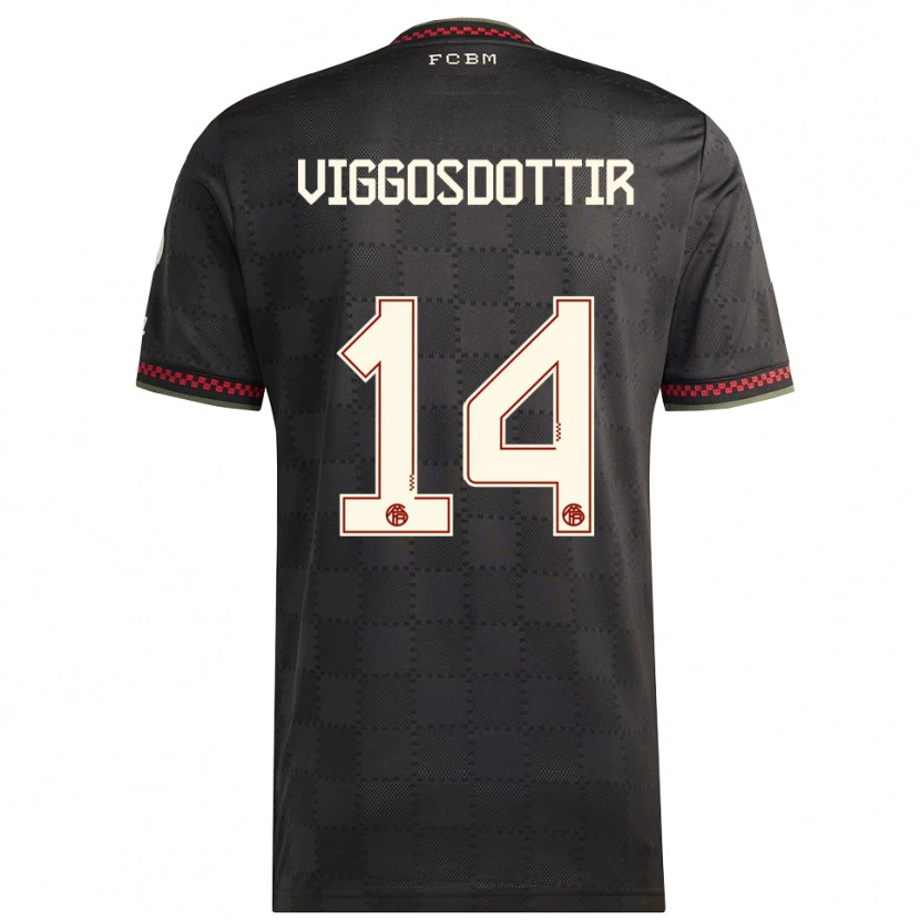 Danxen Homme Maillot Glodis Perla Viggosdottir #14 Noir Blanc Troisieme 2025/26 T-Shirt